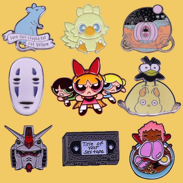 

sp068 cute cow animal pins metal enamel pins and brooches for lapel pin backpack hat anime badge collar jewelry 1 pcs, Gray