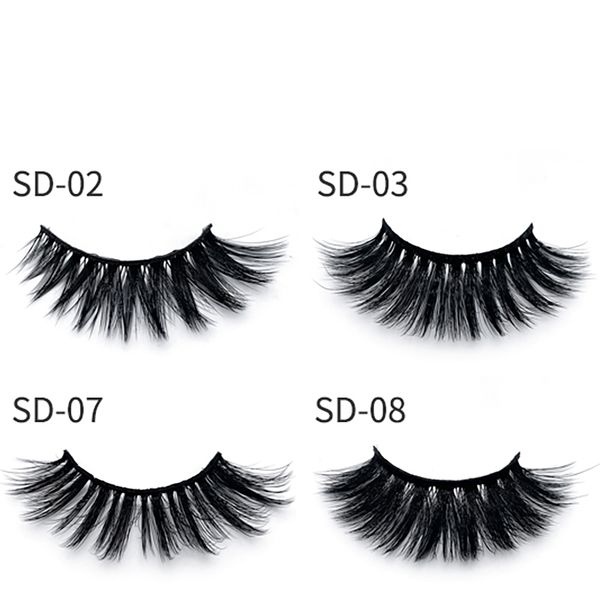 

false eyelashes natural simulation extension multi-layer sd series soft 15mm mink lashes bright eyes long and thick color lash eyelash box