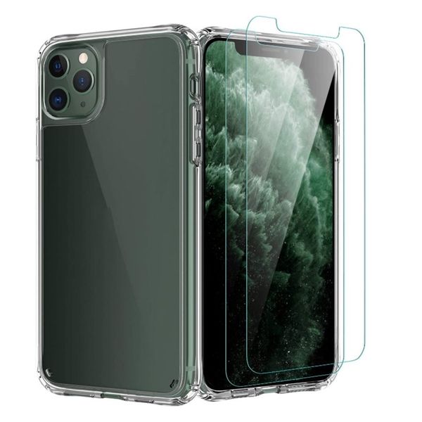 

с экрана закаленное стекло protector прозрачный телефона случай iphone 12 случай iphone 11 про макс защитный чехол противоударный clear cove