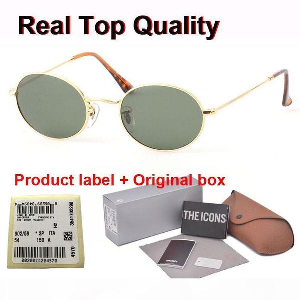 

brand designer ( glass lens ) metal frame oval sunglasses men women steampunk fashion retro sun glasses with case and label, White;black