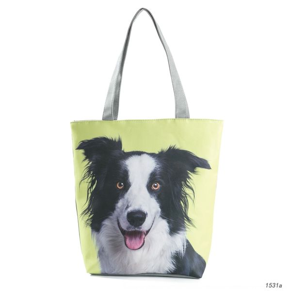 

new cute shoulder shopping shepherd dog printed shoulder cute dog travel shopping bag women's cloth bag