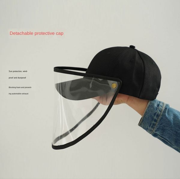 

cotton baseball fashion korean cap removable mask visor anti-droplet saliva baseball cap sun hat sun hat dust, Blue;gray