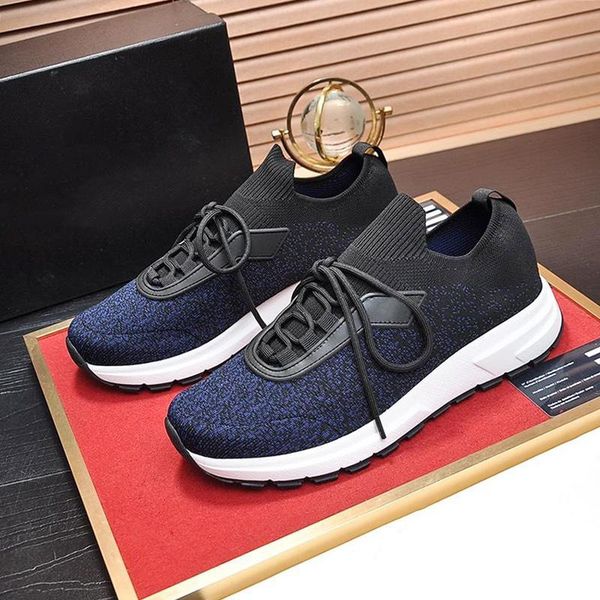 

prax 01 knit fabric sneakers men 's shoes plus size autumn and winter footwears sports lace -up luxury shoes with origin, Black