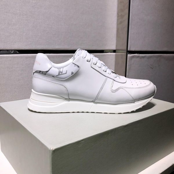 

2020e high-end men's leather printed low-casual shoes, high-quality large size fashionable outdoor sports shoes, size: 38-45, Black