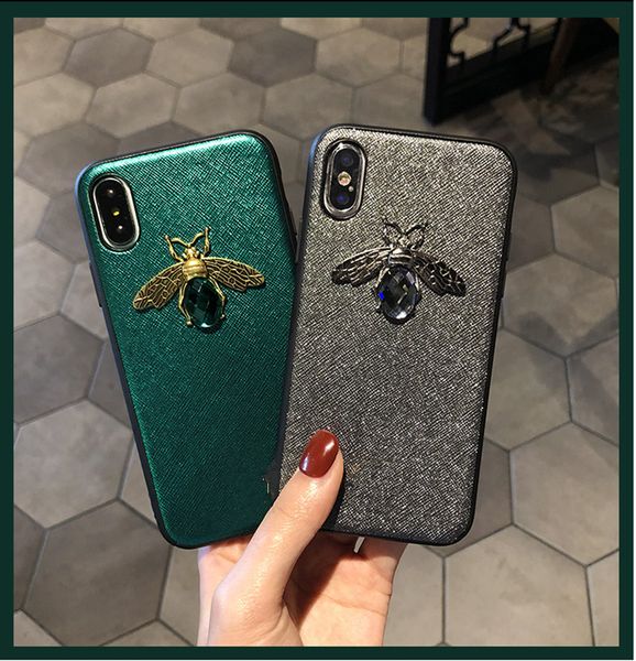 Custodie morbide di marca di lusso Diamond Bee Glitte per iPhone 7 8 6S plus X XR XS 11 Pro Max copertina rigida