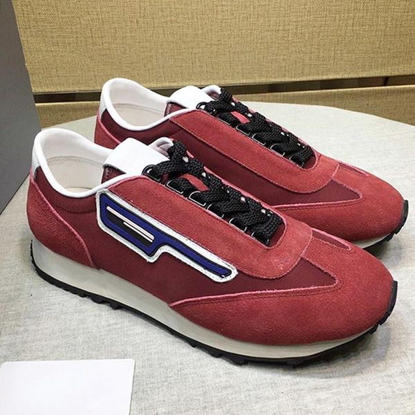 

suede and nylon sneakers mens shoes outdoor walking lightweight vintage footwears breathable sports lace -up casual men shoes, Black