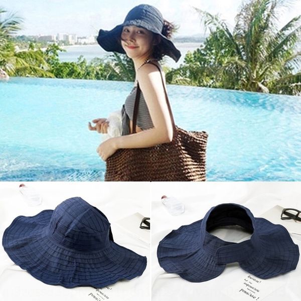 

a6hsf korean style big edge all-match fashion korean-style big edge matching fashion s sun foldable sun-proof beach empty hat sun hat for ch, Blue;gray