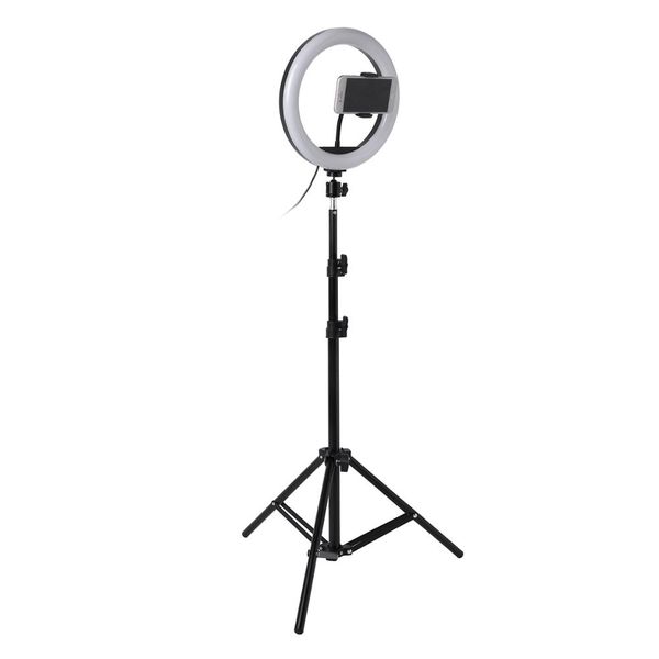 

p led selfie stick ring fill light 10inch dimmable camera phone ring lamp with stand tripod for makeup video live studio