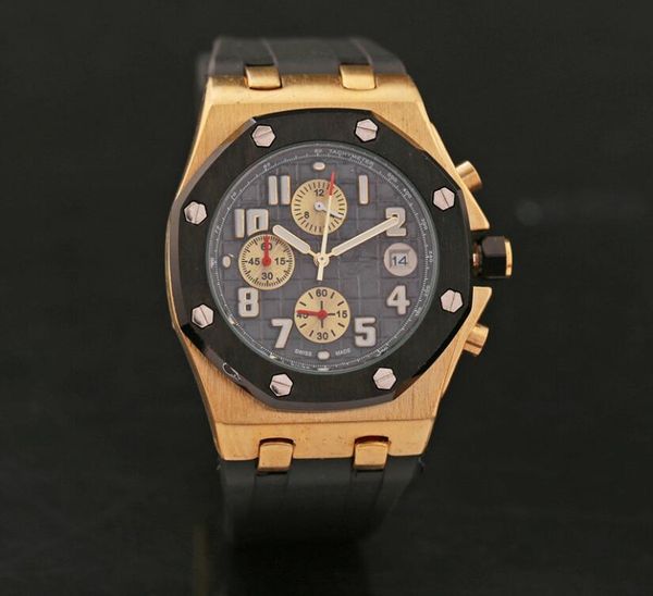 

a-2020 new hot cheap мужские royal oak ap автоматические кварцевые часы многофункциональный 6-контактный 46мм календарь нержавеющая сталь с, Slivery;brown