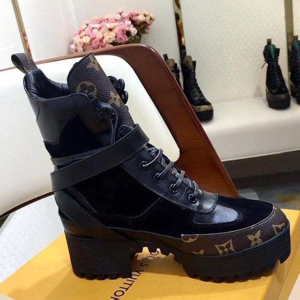 

fashion boots for women height increasing women shoes leather ankle boots martin boots laureate platform desert boot vintage women shoes, Black