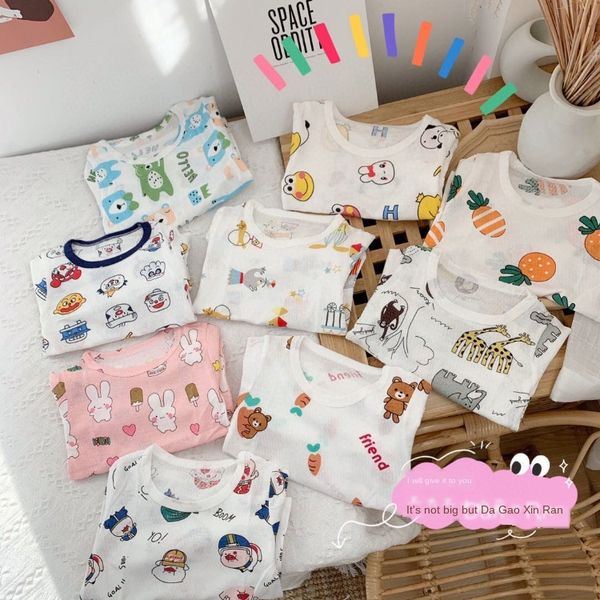 

2020 новых мальчиков и девочек одежды из чистого хлопка дыхания домой набор детский дом детская одежда (две части начиная, Blue