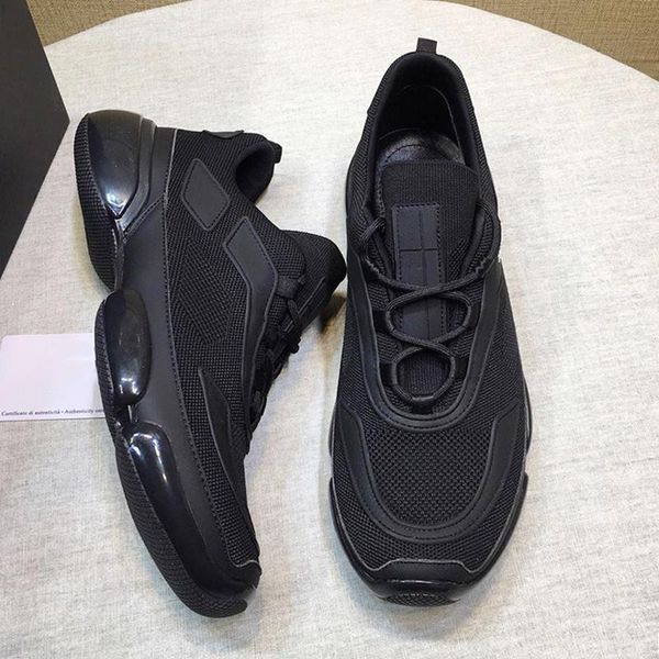 

knit fabric cloudbust sneakers men 's shoes comfortable plus size outdoor walking lightweight casual lace -up sports men, Black