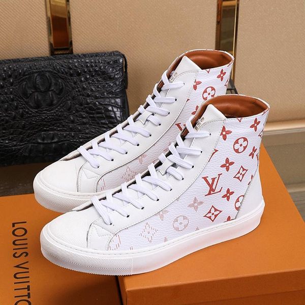 

2021 fast delivery tattoo sneaker boot mens shoes breathable vintage shoes high lace -up plus size men boots zapatos de lujo para hombre, Black