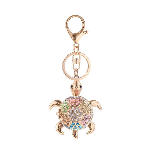 

fashion crystal keychain little turtle charming cute key chain creative car key chain personalized bag pendant for promotion gifts, Silver