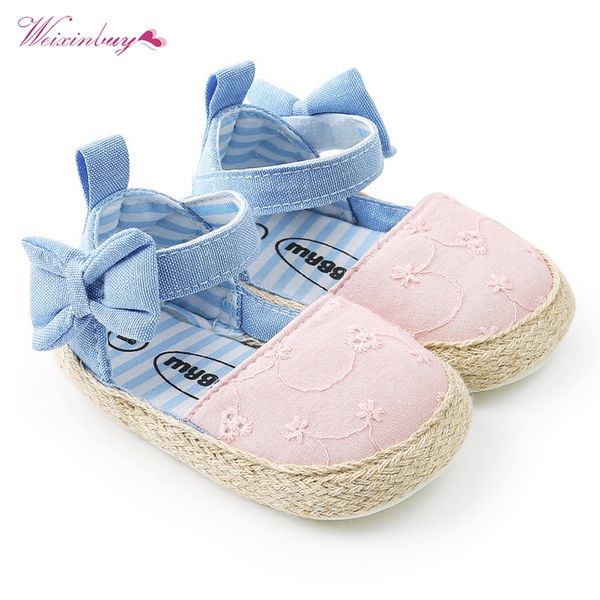 

weixinbuy newborn baby princess shoes girls mary jane first walker cowboy blue bow ballet dress walking shoe soft soled