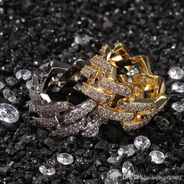 

mens jewelry ring hip hop jewelry iced out gold rings luxury gold plated fashion blingbling rings, Silver
