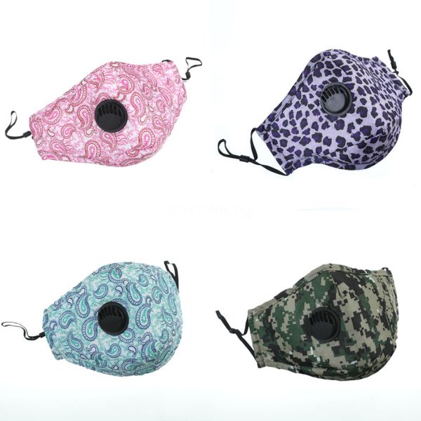 

in stock fast ship and face masks with breathing valve 3-layer designer printed mask dustproof earloop masks 0102 #682#122, Black