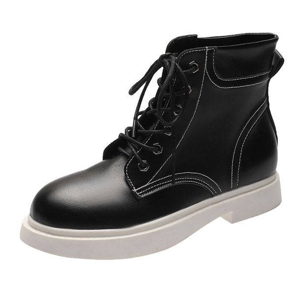 

autumn ankle boots women 2020 fashion combat boots punk gothic shoes platform black leather ankle women shoes