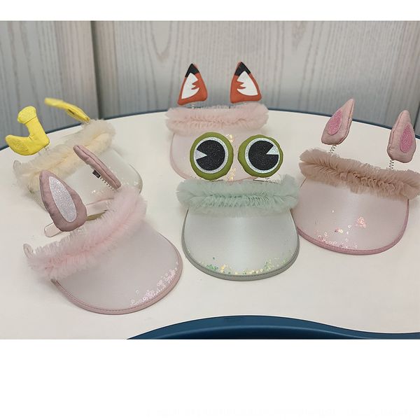

cute cute baby sun cool internet celebrity shake hat children's hat summer sun protection empty cap girls, Yellow