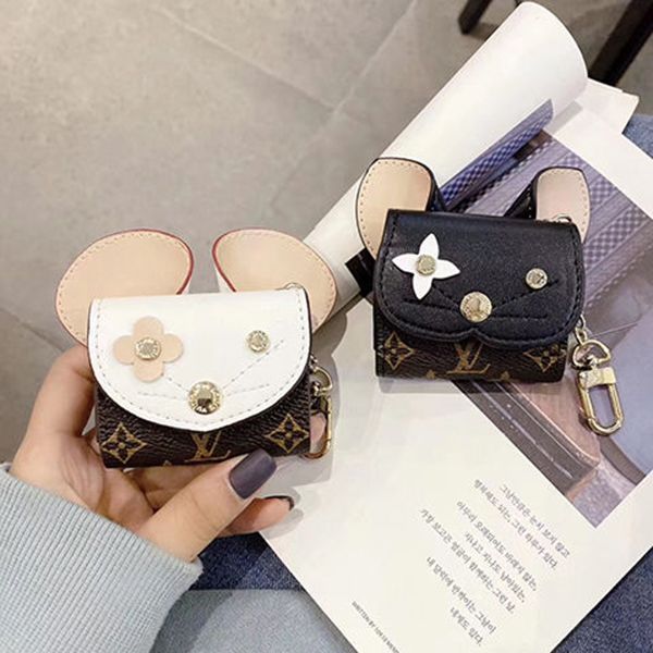 

for airpod case protective cover fashion cat mouse earphone cases air pods protector cases with keychain