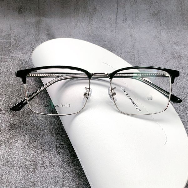

men's casual plug leg frame transparent eyebrow frame 98263 glasses glasses, Silver