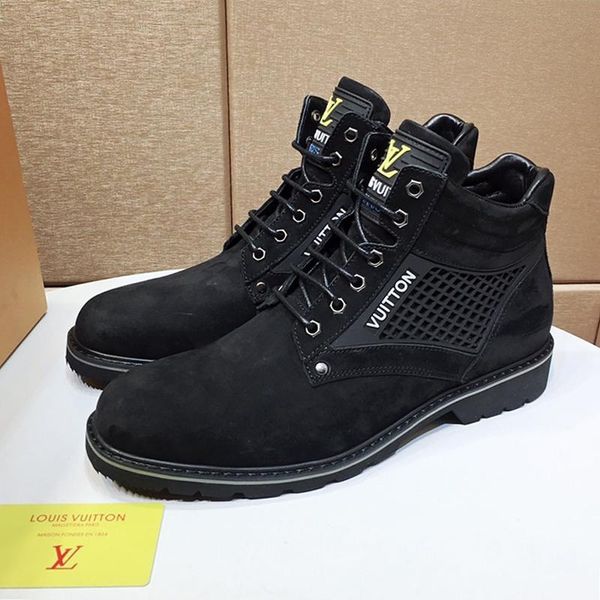 

new arrival oberkampf ankle boot mens shoes zapatos de hombre high comfortable footwears lightweight lace -up fashion design men boots, Black