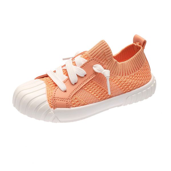 

children girls boy casual knitted shoes students breathable shoes 24-35 three colors, Black