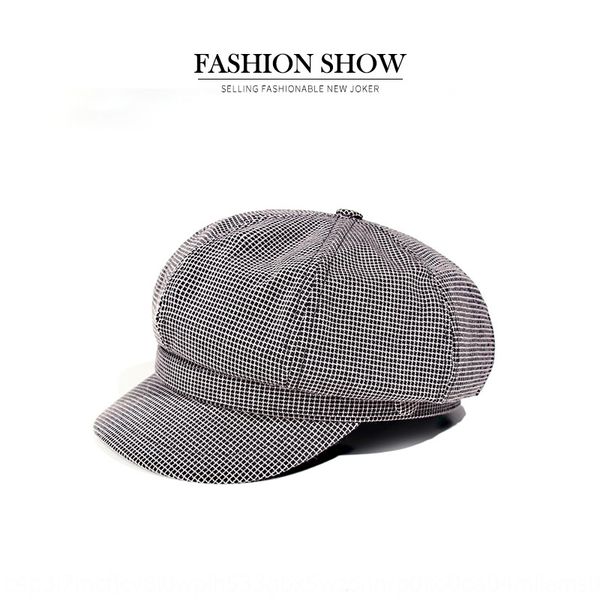 

new autumn thin breathable western style plaid beret female soft girl cute painter beret octagonal painter hat octagonal hat fashion, Blue;gray