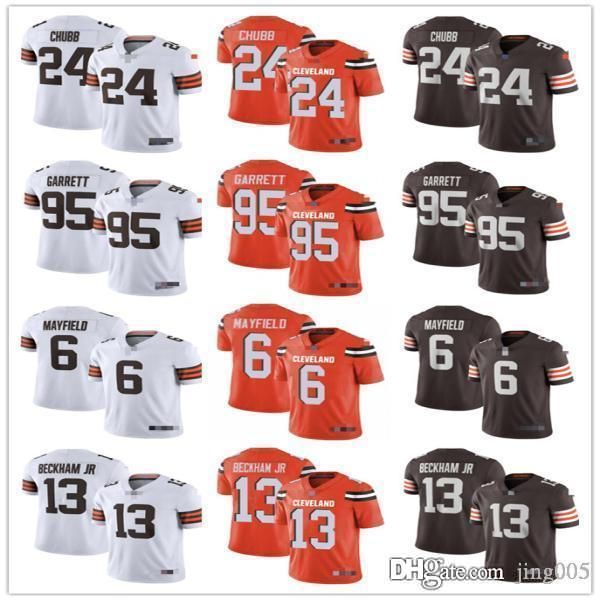 

mens женщин молодежи кливленд browns 13 оделл бекхэм младший 6 baker мэйфилд 95 myles garrett 24 ник чубб пользовательские трикотажные издел, Black;red