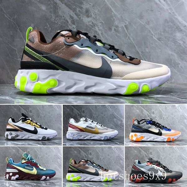 

react element 87 running shoes for men women white black neptune green blue mens trainer designers breathable sports sneakers size 36-45 xt5