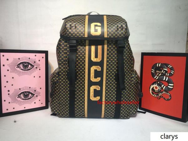

dapper dan back pack nylon leather black gold 536413 size:32*45*14cm