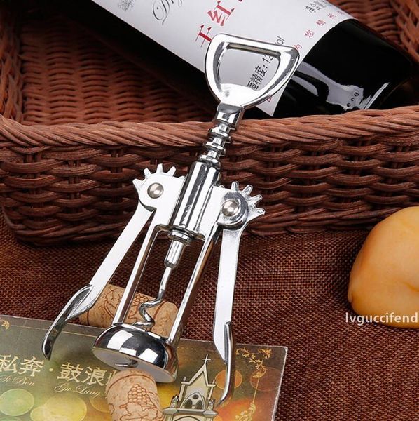 

stainless steel wine bottle opener handle pressure corkscrew red wine opener kitchen accessory bar tool wing corkscrew opener lx5008
