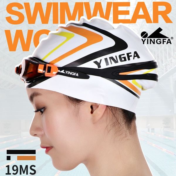

british hair silicone long hair comfortable fashion printed silicone swimming cap multicolor printed swimming cap