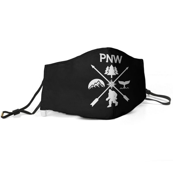 

женщины мужчина маска пыли маски муфельной pnw oregon patch напечатанной с регулируемым ухом hookbud light blue, Silver