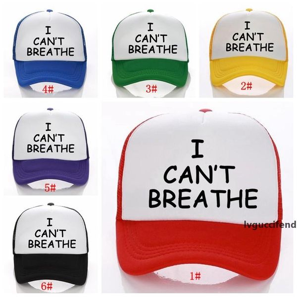

i can t breathe baseball hat black lives matter parade baseball caps outdoor summer mesh sunscreen snapback caps party supplies dbc bh3787