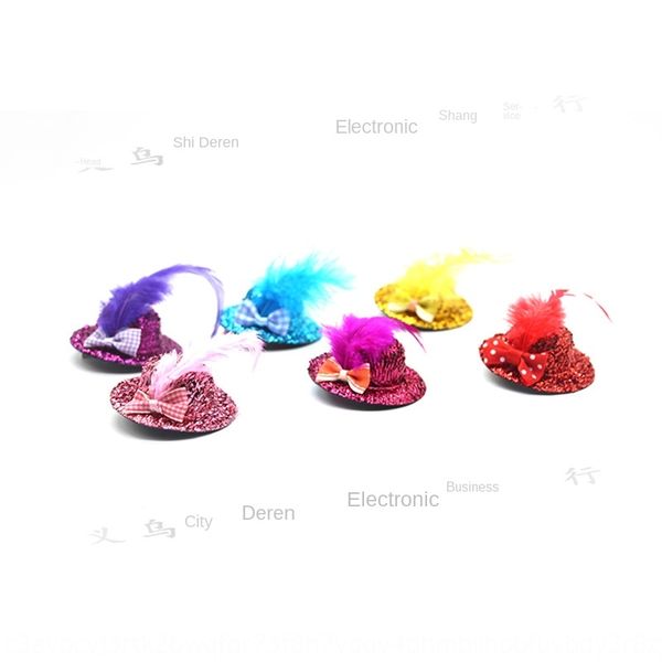 

5.5cm sequins small hat sequins hairpin hair children's accessories cute pet hair accessories, Slivery;white