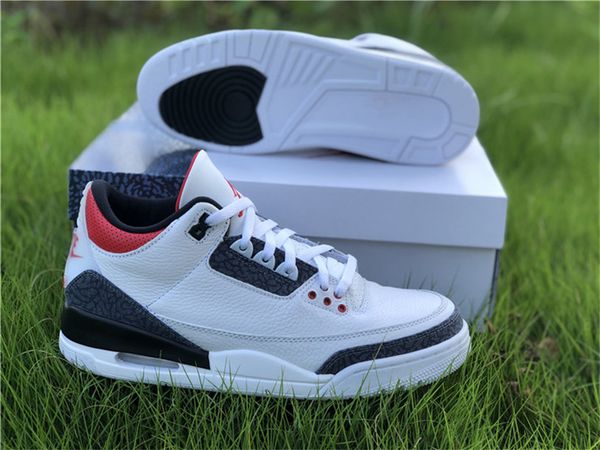 

2020 release air authentic 3 se dnm fire red white black mens basketball shoes 3s sports sneakers with original box cz6431-100