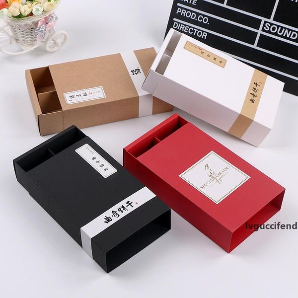 

6 cavity drawer 50g moon cake box white/black/red/brown square egg-yolk cookies biscuit wrapper holder wholesale
