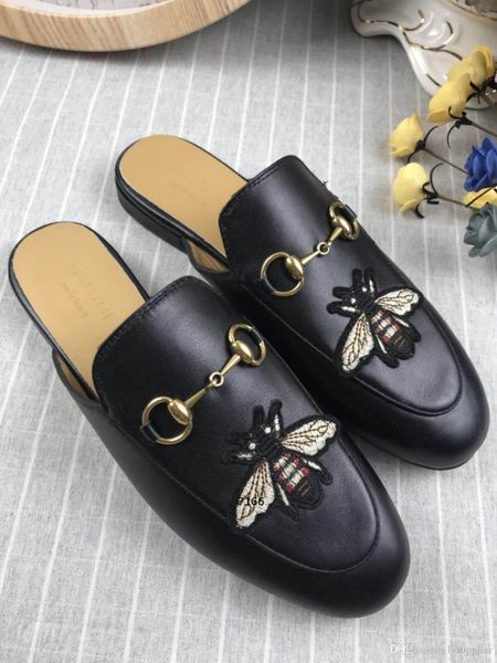 

321g 2019 summer new design women fashion slippers black classic real leather tiger pattern women slippers european size:35-41, Red;white