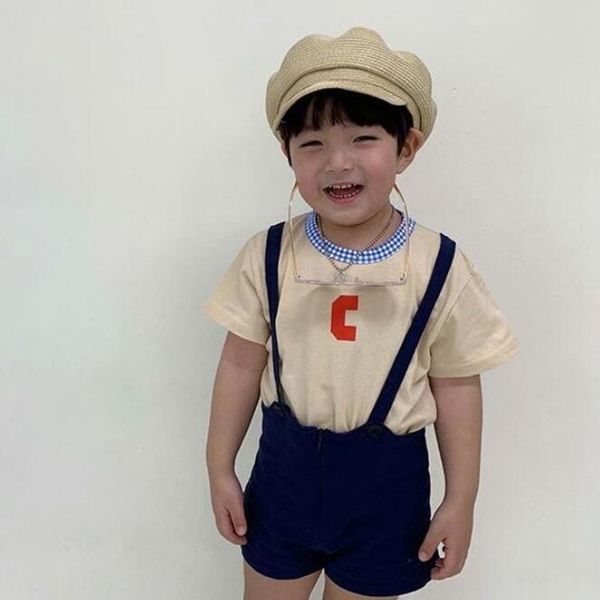 

summer 2020 new children's papyrus sun protection hat beret beret hand-woven korean style flat eaves dome sunscreen hat, Blue;gray