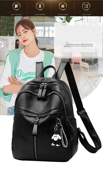 

new women's shoulder backpack style korean version of the solid-color travel bag