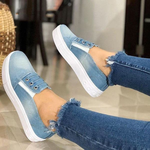 

women denim flat canvas shoes casual sneakers loafers footwear new, Black