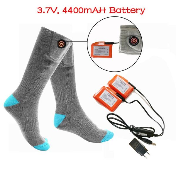 

size usb charging electric heating socks with rechargeable battery for chronically cold feet, Black