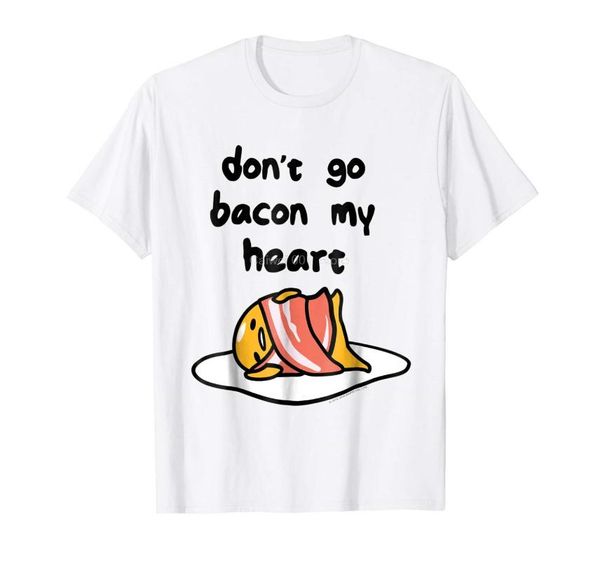 

men's t-shirts brand men shirt gudetama don t go bacon my heart tee, White;black
