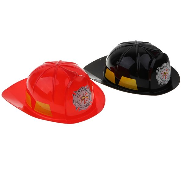 

2 pieces simulation fireman safety helmet firefighter hat cap kids toy red