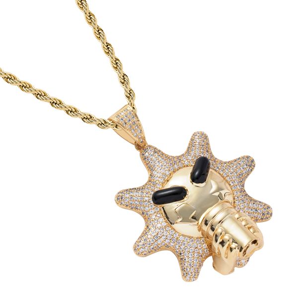 

zirconia delicate drinking sun necklace 18k gold plated stainless steel hip hop necklace for women men, 24inch (2 colors to choose, Silver