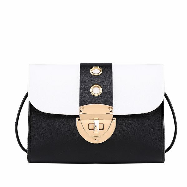 

lady contrasting color one-shoulder square sling bag summer new cover lock phone coin purse luxury handbags women bags designer
