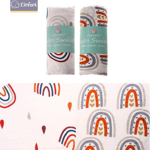 

blankets & swaddling elinfant 2pcs rainbow soft baby for born muslin cotton swaddle