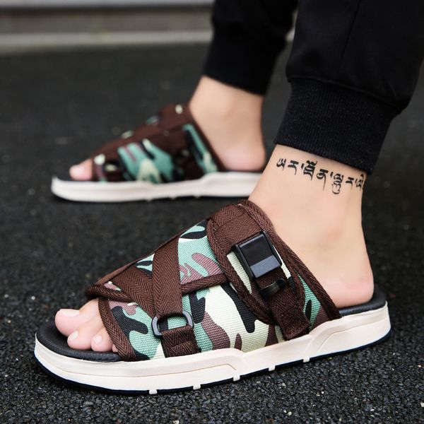 

2020 new style men summer shoes canvas slippers fashion couple slippers flip-flops comfortable footwear casual slipper 36-44, Black