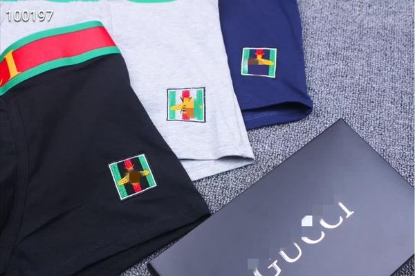 

с коробкой мягкие дышащие мужские трусы боксер белье мужской комфортная твердая трусики трусы трусах homme для мужчин bbc10, Black;white